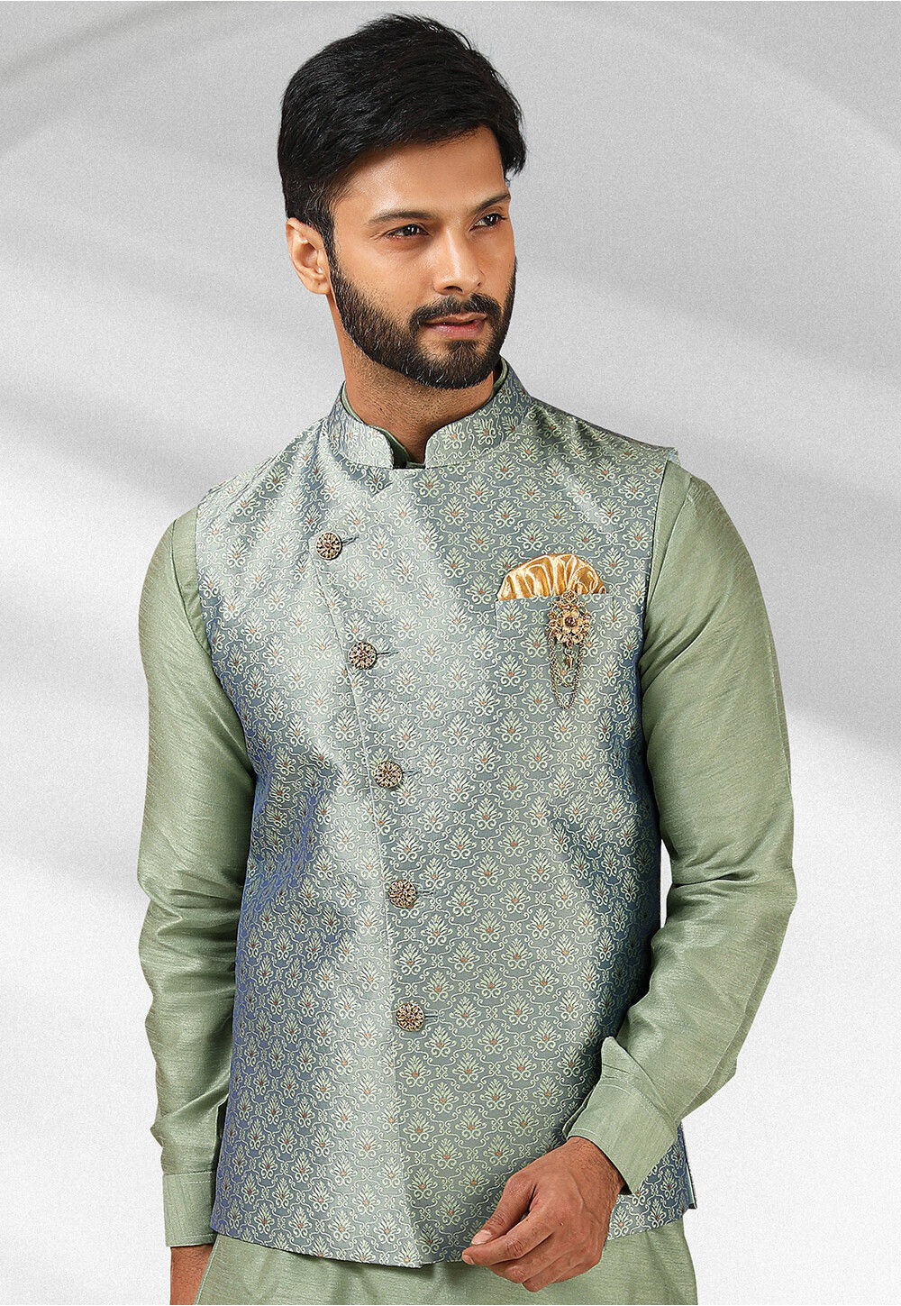 Buy PRINTINDIA Men's Silk Traditional Kurta Pyjama Set With Nehru Jacket|  Regular Long Sleeve, Straight, Knee Length Solid Kurta | Elastic Waistband  Pyjama |,Purple,M at Amazon.in