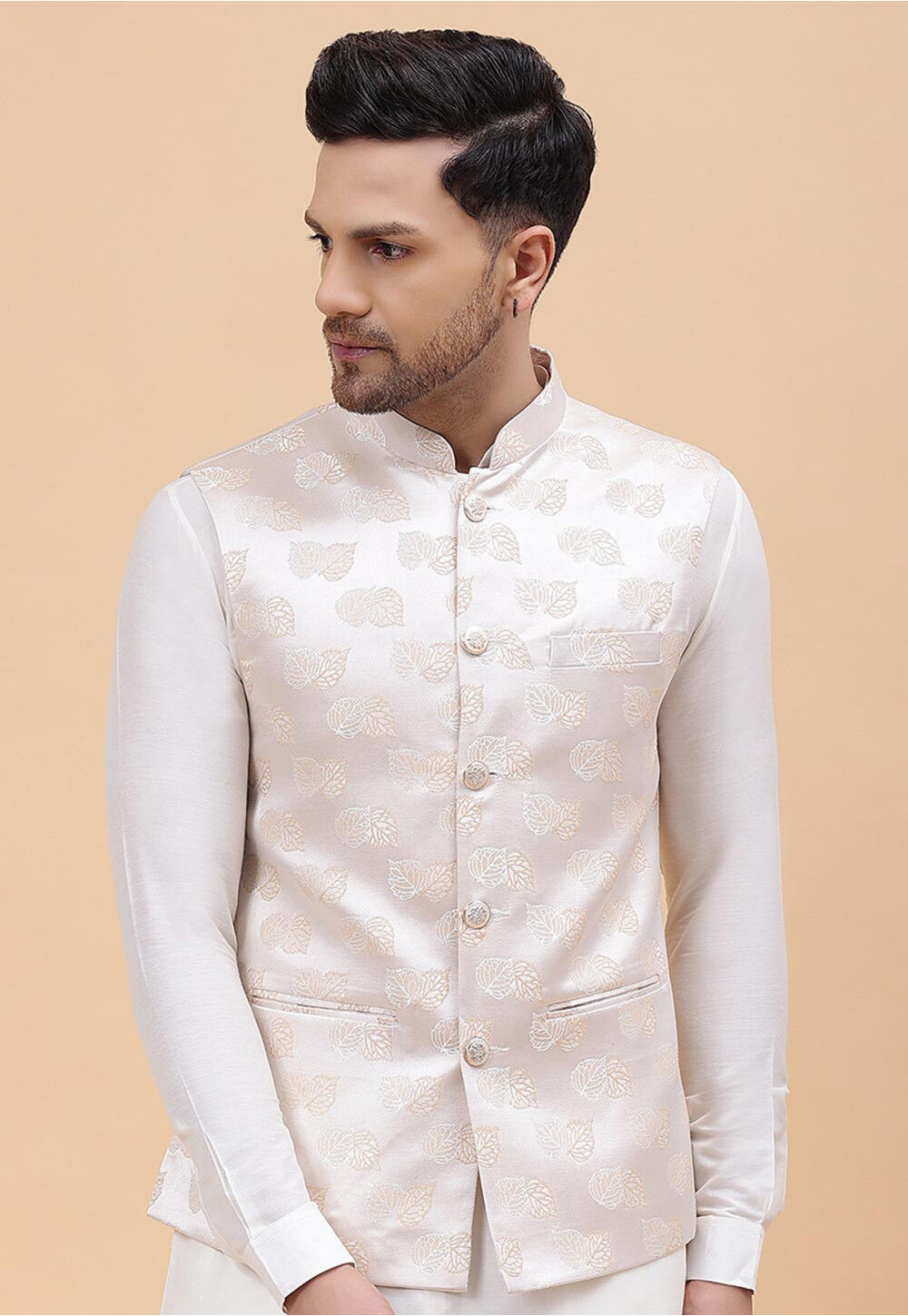 Buy Aany's Culture Blue Floral Pattern Polyester Wedding Nehru Jacket  (Koti) L Online at Best Prices in India - JioMart.