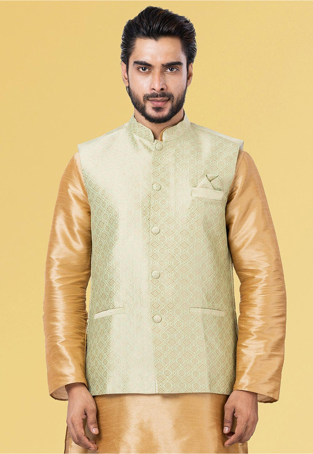 What color kurta can a guy wear with the following Linen Nehru Jacket-Turquoise,  Charcoal grey, Purple and Red? - Quora