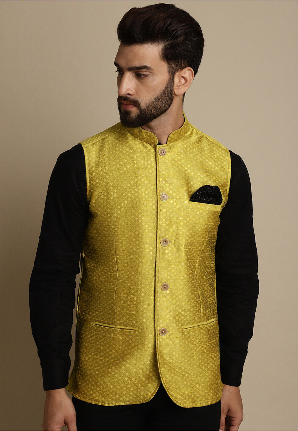 Buy Yellow 3-Piece Ethnic Suit for Men by KLOTTHE Online | Ajio.com