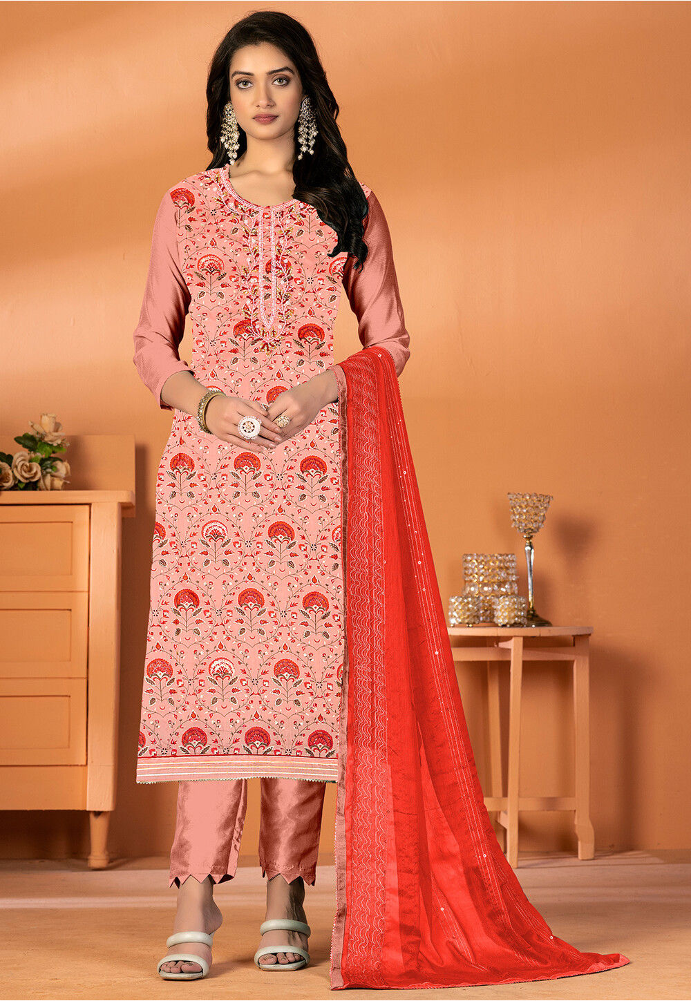 Banarsi Style Cotton Jacquard Suit with Cotton Jacquard Dupatta Price in  Pakistan (M014644) - 2023 Designs, Reviews & Videos