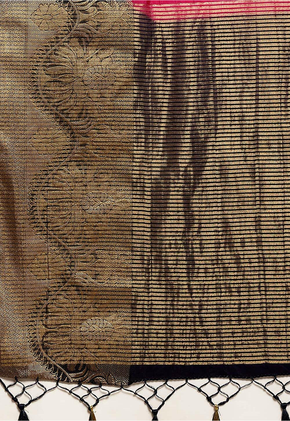 Fuchsia Handwoven Bengaluru Cotton Sari