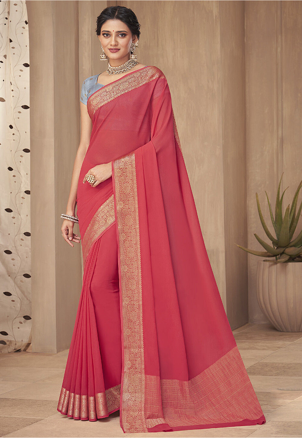 Woven Border Art silk Saree main image 1