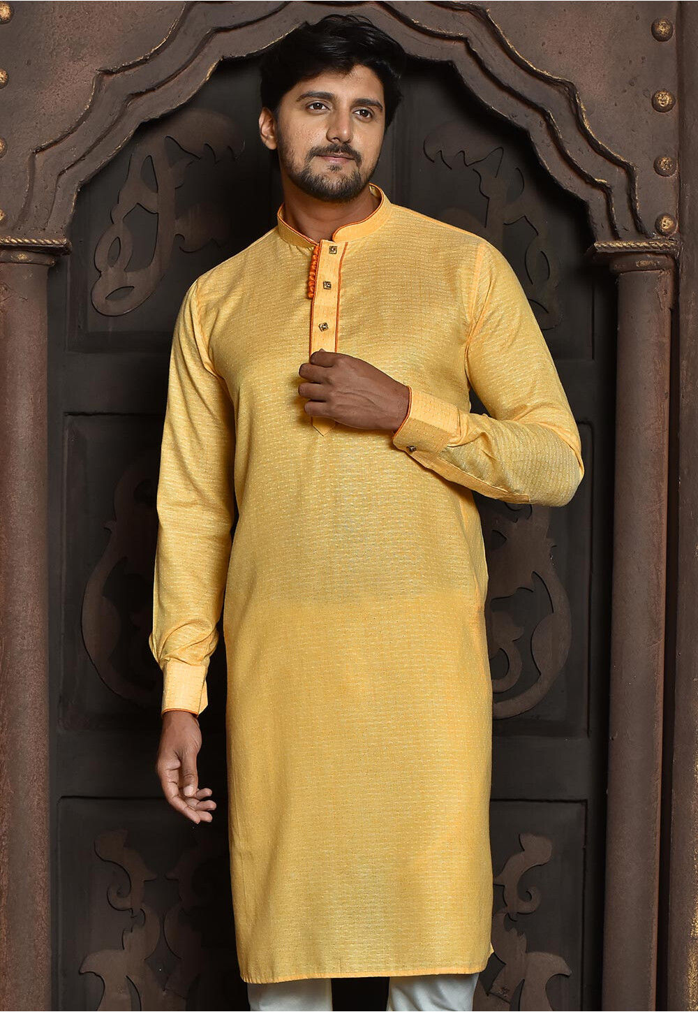 Green - Straight Cotton Jacquard Kurta for women 09