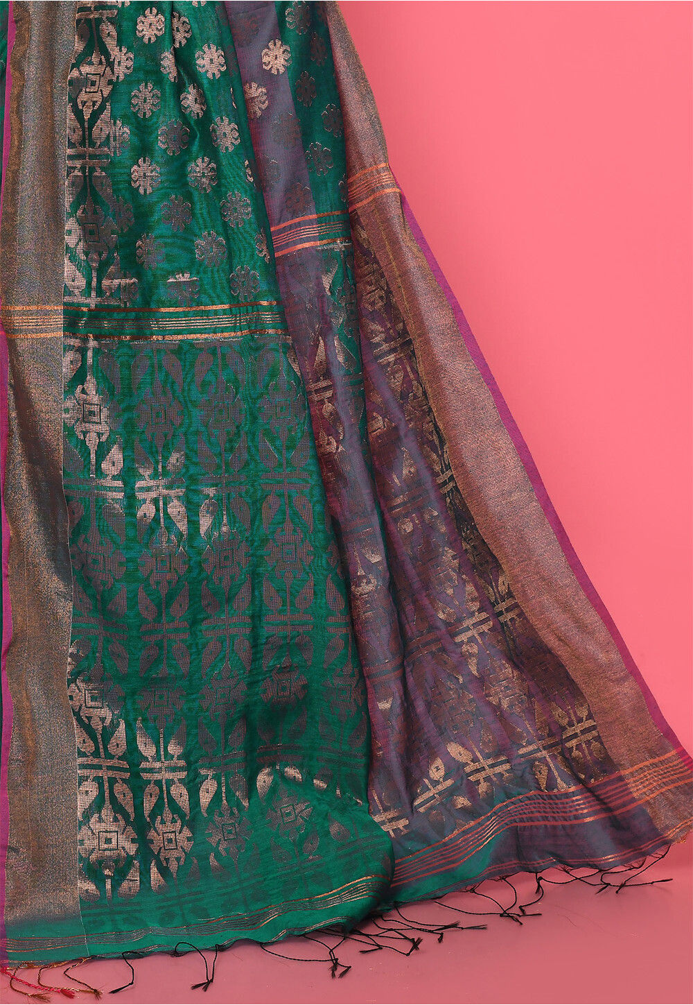 Teal Colour South Silk Heavy Woven Saree