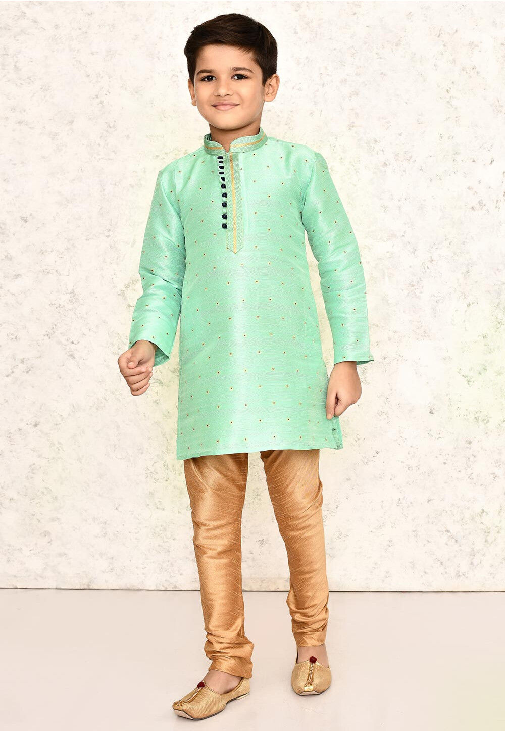 Summer Green Kurta Heavy Jacquard Silk Pant