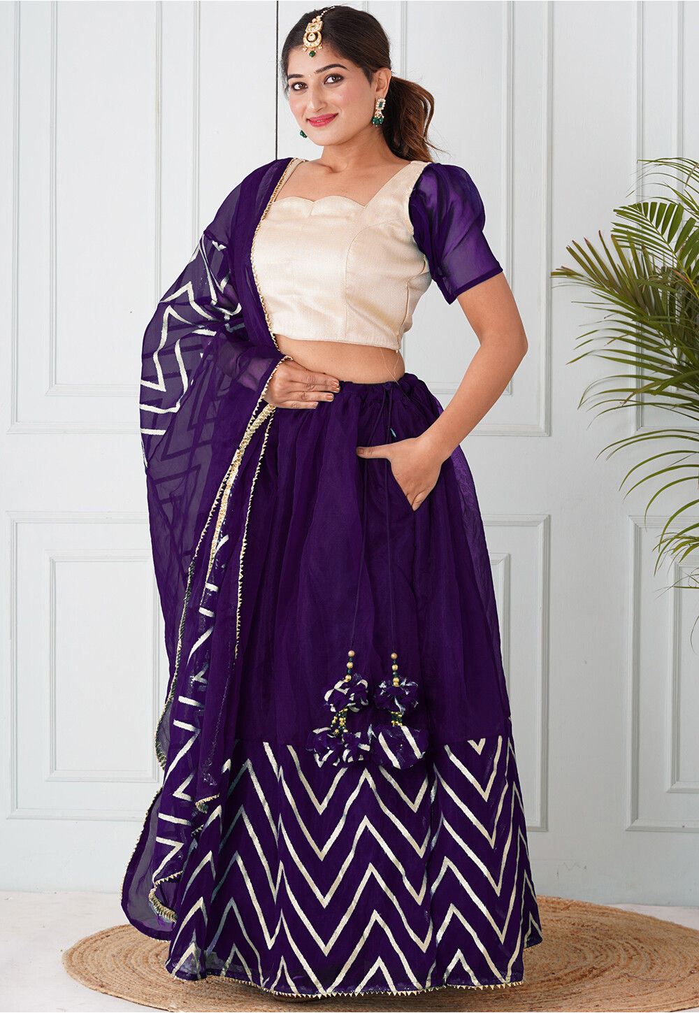 Classic Purple Color Fancy Work Lehenga With Designer Choli For Weddin –  Cygnus Fashion