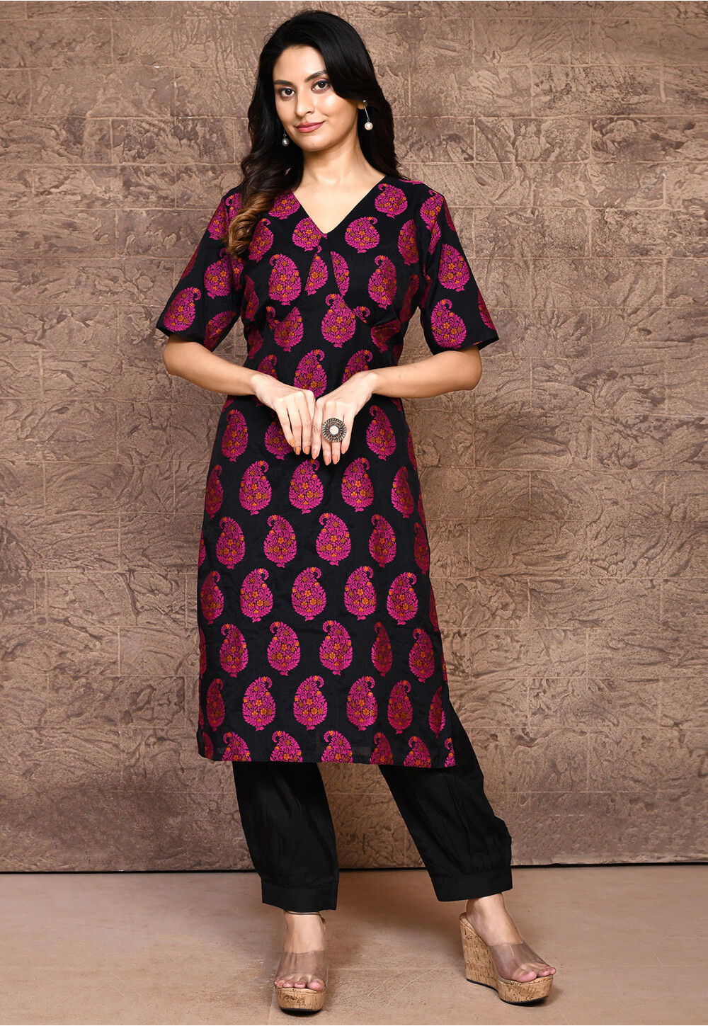 Buy Chanderi Silk Readymade Designer Salwar Suit For Festival Online