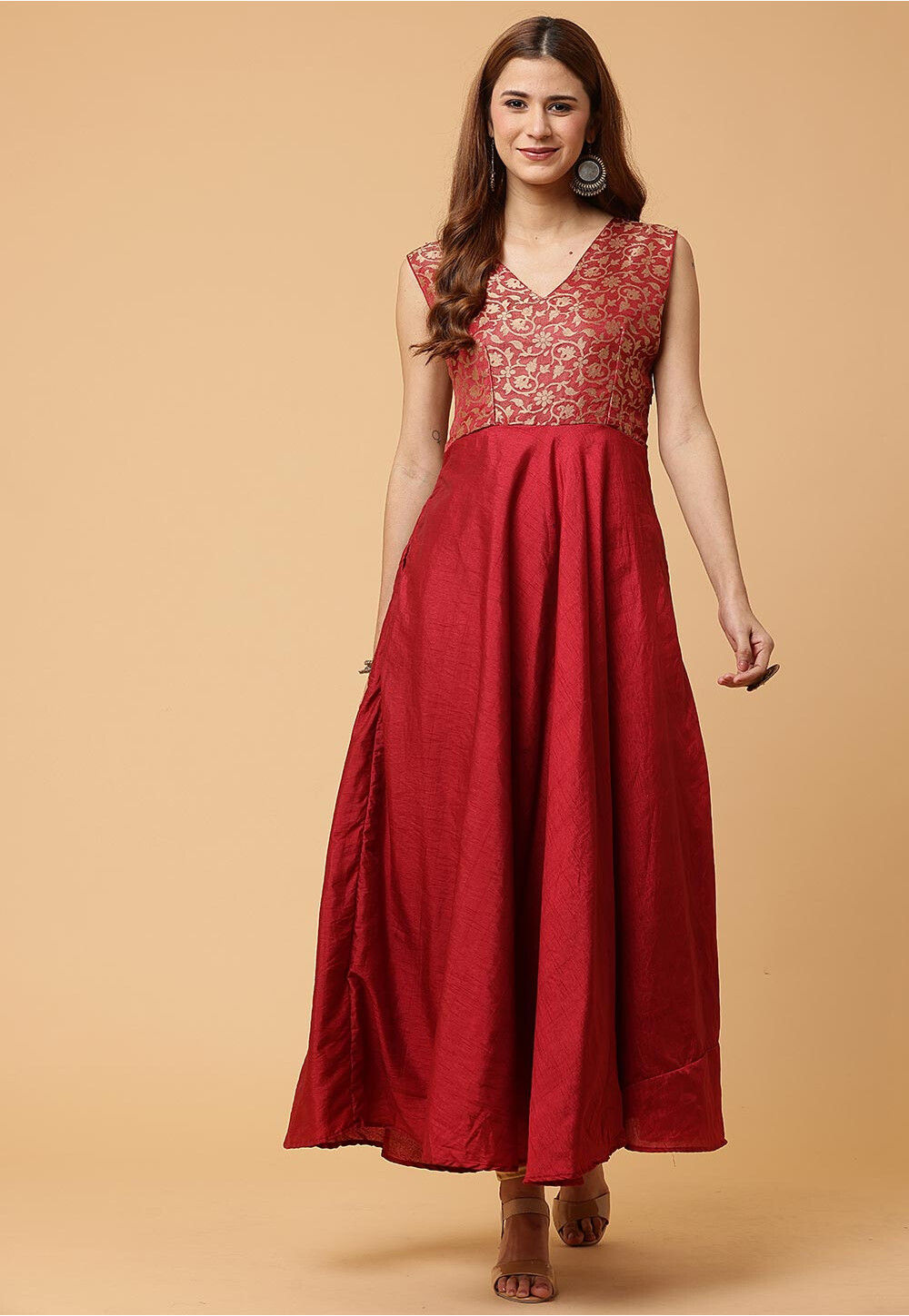 Pure silk maxi dress top