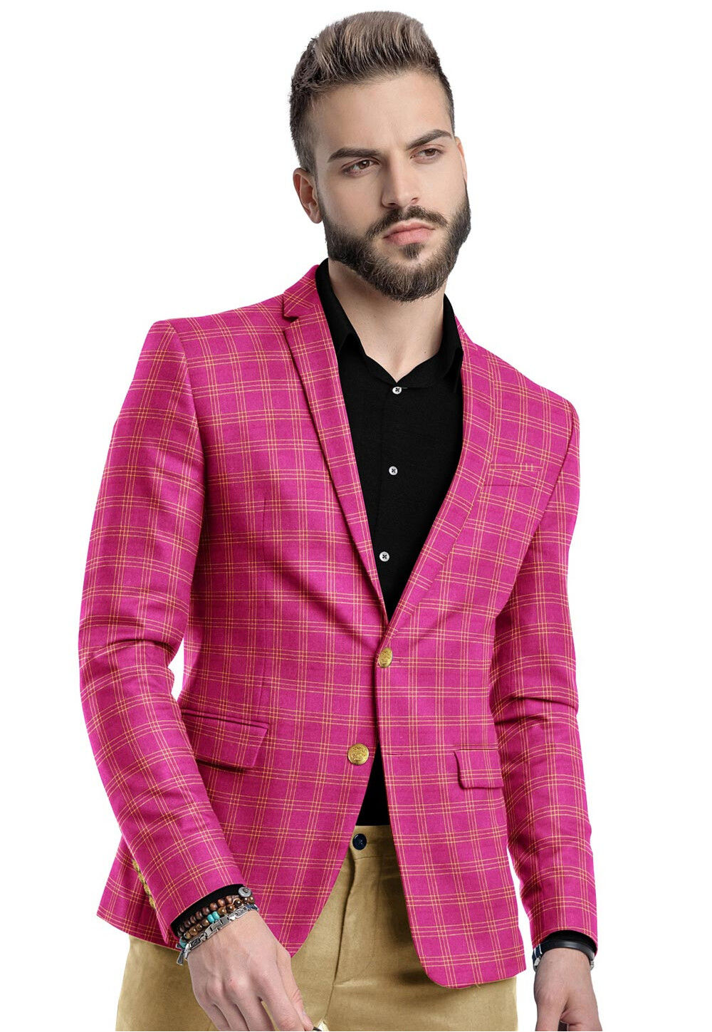Pink cotton blazer discount