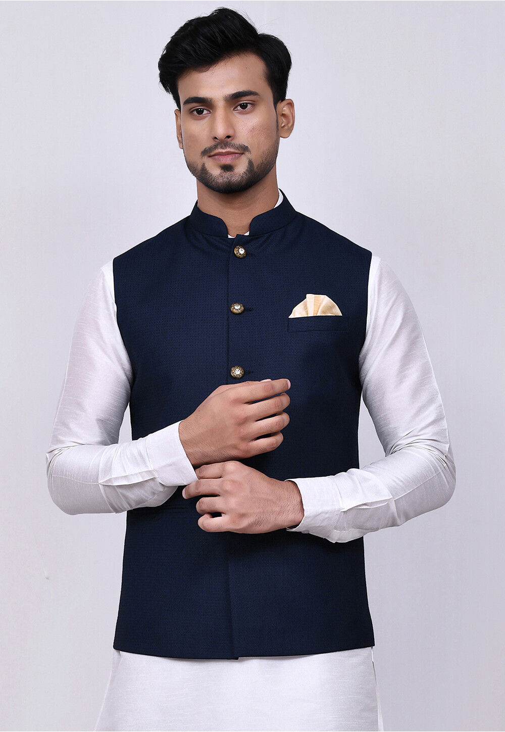 ABH Lifestyle Silk Blend Black Nehru Jacket, Size: 38,40,42 and 44 at Rs  400/piece in Delhi