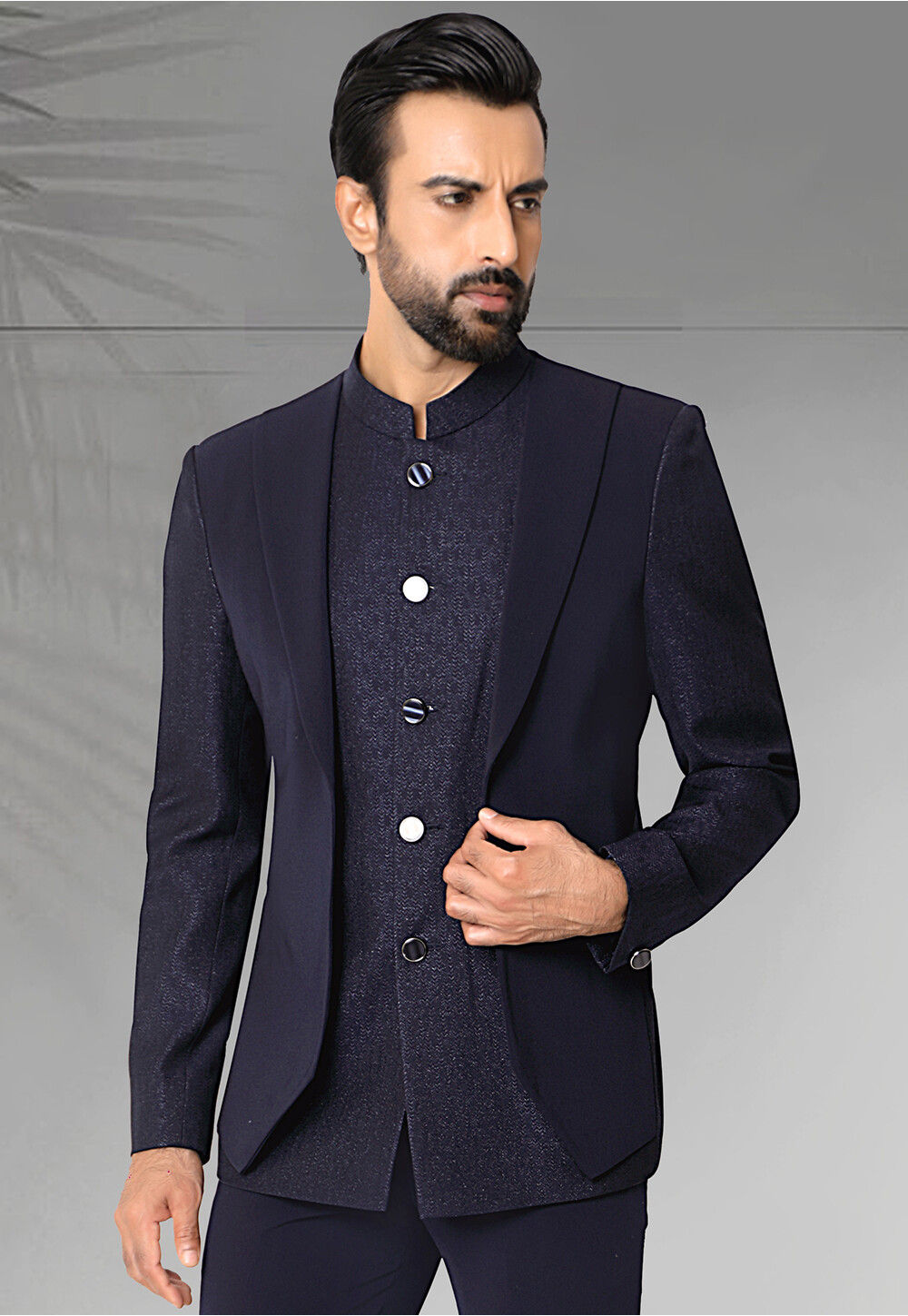 Jodhpuri blazer blue new arrivals
