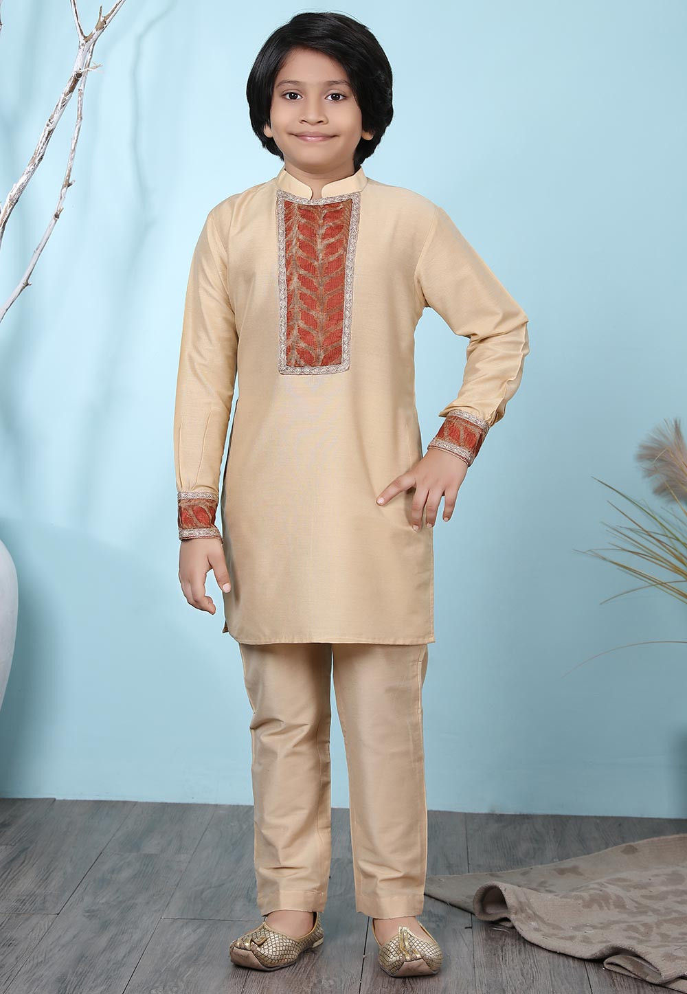 Women Beige Yoke Design Kurta Set main image 1