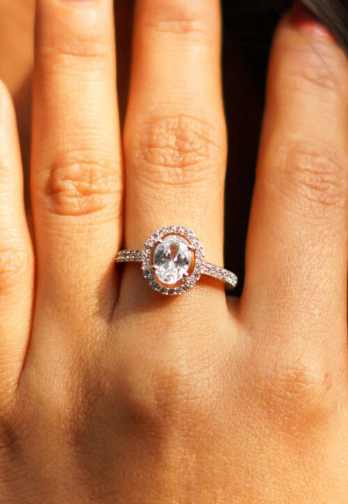 American Diamond Studded Adjustable Ring
