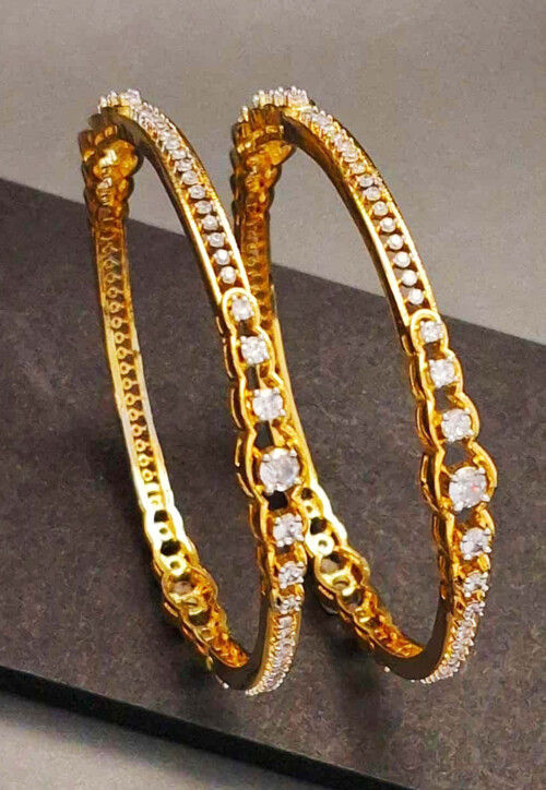 American Diamond Studded Bangle Pair
