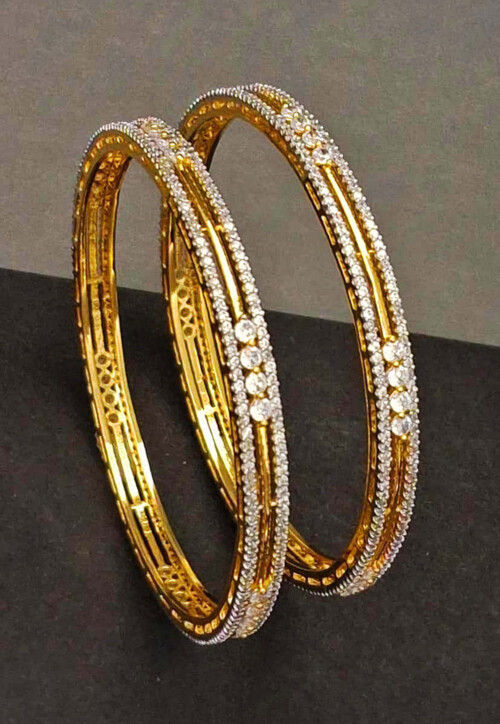 American Diamond Studded Bangle Pair