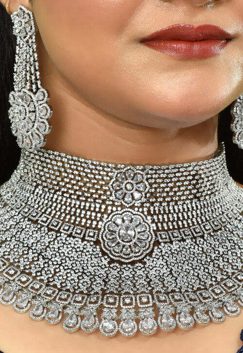 Diamond stud deals choker necklace