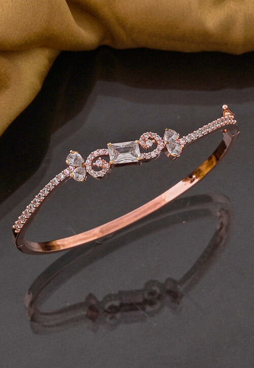 Buy Diamond Bracelet Bangle Rose Gold Plated American Diamond Bracelet  Openable Bracelet India Diamond Jewelry Wedding Bridal Bracelet CZ Online  in India - Etsy