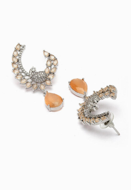 American Diamond Studded Peacock Style Earrings