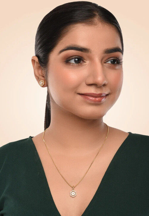 American Diamond Studded Pendant Set