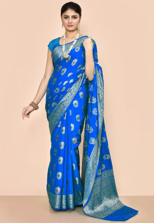 Banarasi Art Banarasi Silk Saree in Royal Blue SHL228