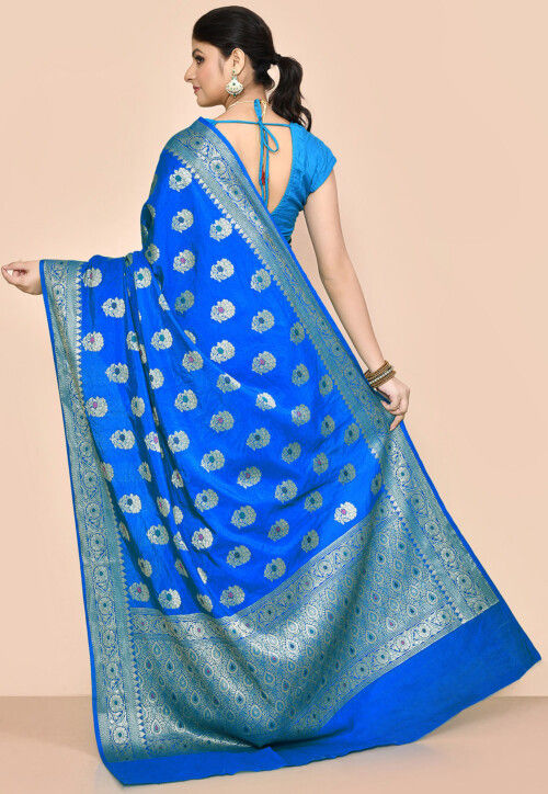 Banarasi Art Banarasi Silk Saree in Royal Blue SHL228