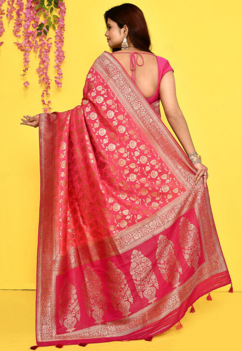 Banarasi Saree in Fuchsia