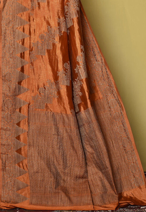 Banarasi Saree in Rust Orange