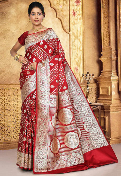 Cream Soft Banarasi Katan Silk Saree With Zari Weaving – Sareewave