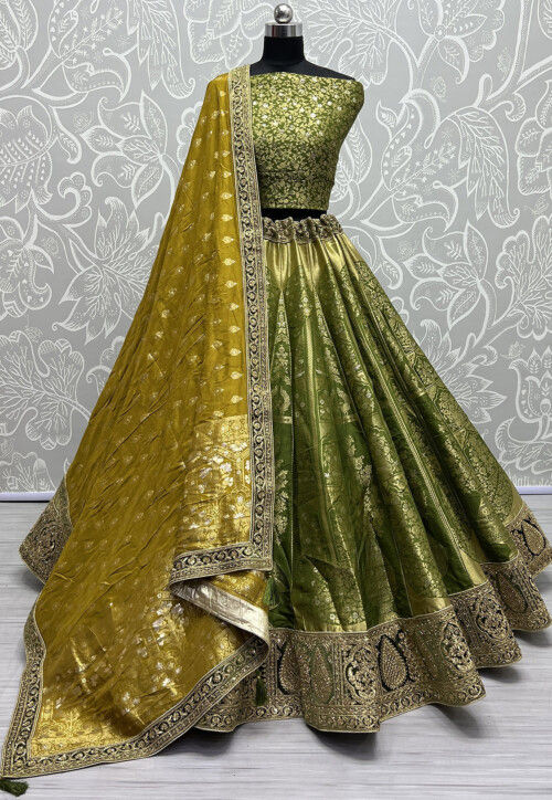 Buy Sutva Peach Color Banarasi Silk Embellished Designer Semi-stitched  Lehenga online. ✯ 100%… | Designer lehenga choli, Silk lehenga, Designer  bridal lehenga choli