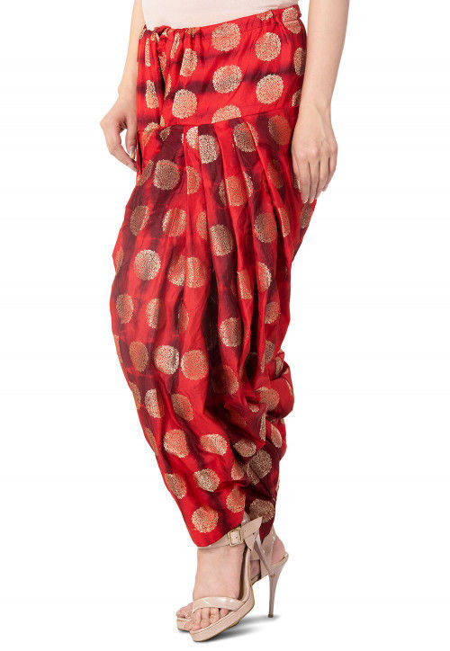 Banarasi Patiala in Shaded Red