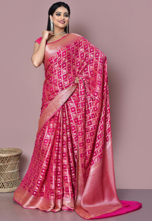 Banarasi Pure Georgette Saree in Magenta