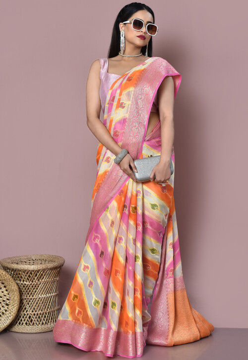 Banarasi Pure Georgette Saree in Multicolor