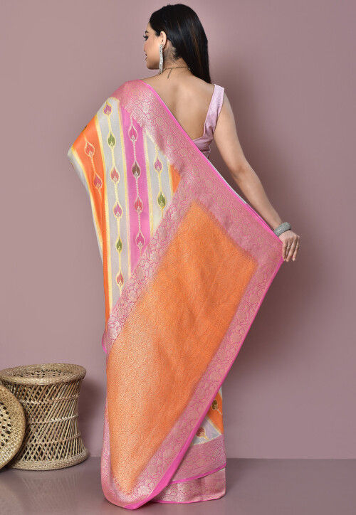 Banarasi Pure Georgette Saree in Multicolor