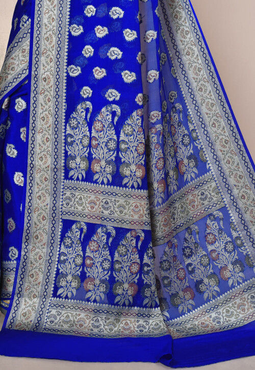 Banarasi Pure Georgette Saree in Royal Blue