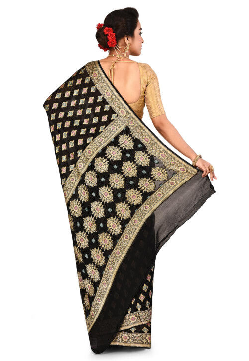 Banarasi Pure Georgette Silk Saree in Black