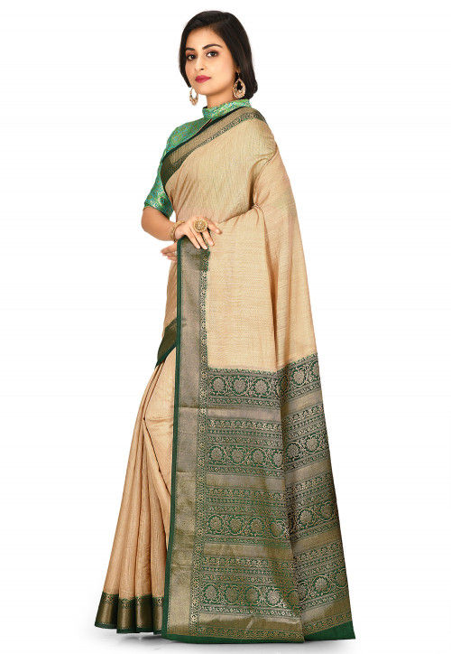 Banarasi Muga Silk Saree in Beige