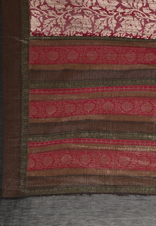 Banarasi Pure Cotton Handloom Saree in Maroon