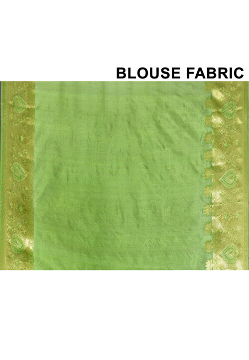 Banarasi Pure Silk Saree in Blue and Green