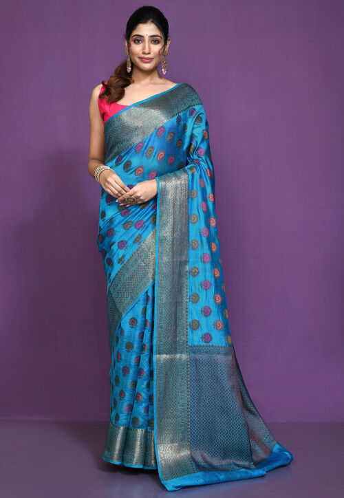 Banarasi Pure Silk Saree in Blue