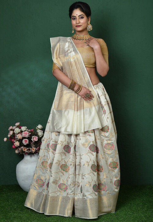 Banarasi Pure Silk Saree in Cream