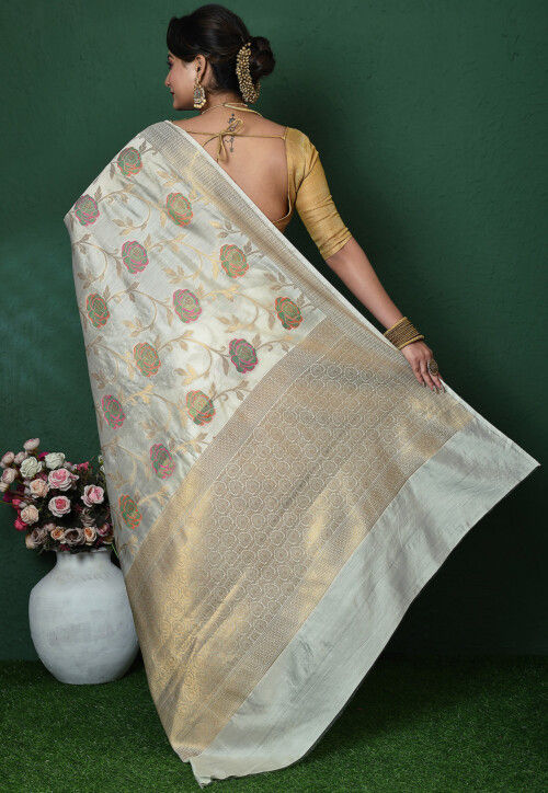 Banarasi Pure Silk Saree in Cream