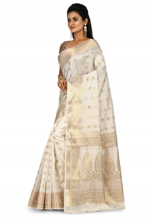 Banarasi Silk Saree in Off White