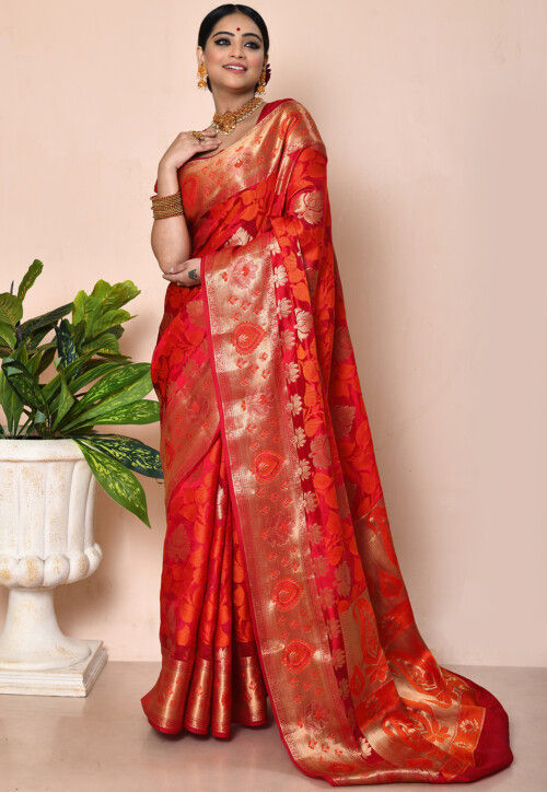Banarasi Pure Silk Saree in Red