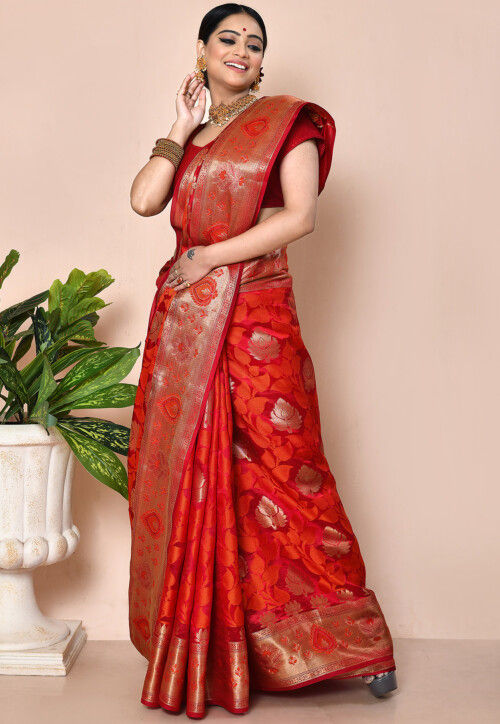 Banarasi Pure Silk Saree in Red