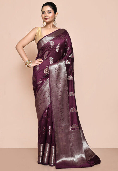 Banarasi Pure Silk Saree in Wine