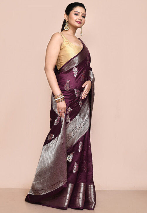 Banarasi Pure Silk Saree in Wine