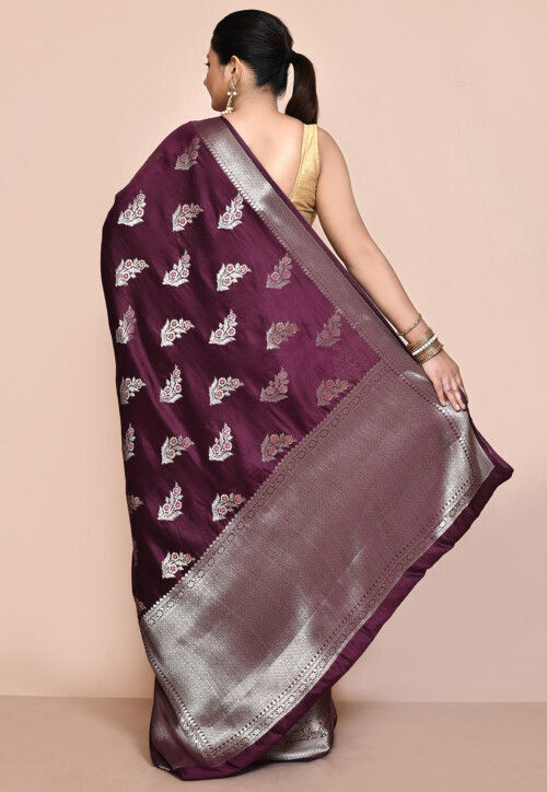 Banarasi Pure Silk Saree in Wine
