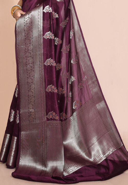 Banarasi Pure Silk Saree in Wine