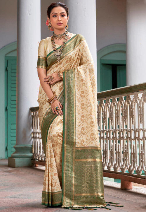 Buy Pink and Green Banarasi Saree, Indian Wedding Saree, South Indian  Style, Handloom Silk, Gifts for Her, Traditional Event Saree Online in  India - Etsy